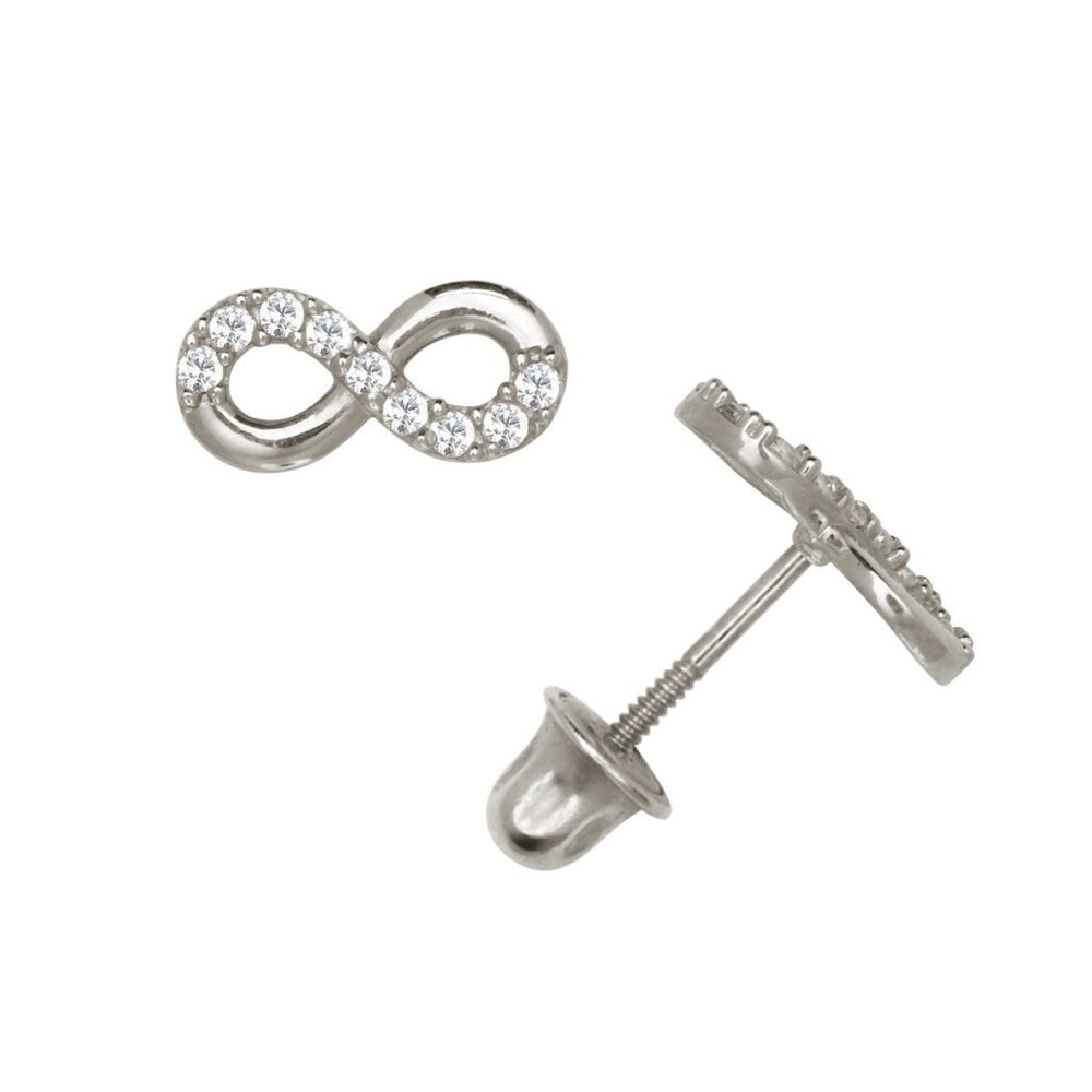Kay Jewelers 14k White Gold & Diamond Infinity Earrings
